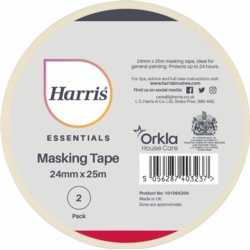 Harris Essentials Masking Tape Pack 2 - 24mm x 25m - STX-100208 