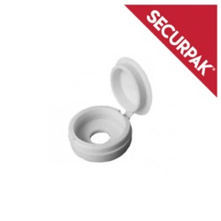 Securpak Fold Over Screw Caps - Pack 30 White - STX-101660 