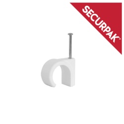 Securpak Round Bell Wire Cable Clips Pack 40 - White - STX-101672 