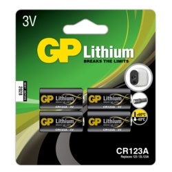 GP Lithium Batteries CR123A - Pack 4 - STX-101722 