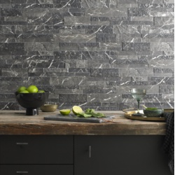 Verona Marmi Black Matt Porcelain Wall Tile - 160 x 394mm - STX-101757 