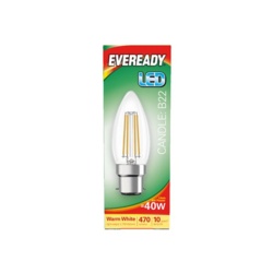 Eveready LED Filament Candle 470LM B22 BC - 4W 27000K - STX-101783 