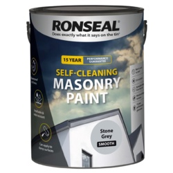 Ronseal Self Cleaning Smooth Masonry Paint - 5L Stone Grey - STX-102544 