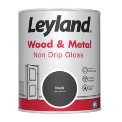 Leyland Wood & Metal Non Drip Gloss 750ml - Black - STX-102936 