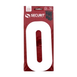 Securit White Self Adhesive Wheelie Bin Numbers Pack 2 - No 0 - STX-104459 