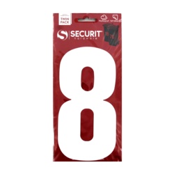 Securit White Self Adhesive Wheelie Bin Numbers Pack 2 - No 8 - STX-104468 