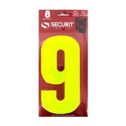 Securit Hi Vis Self Adhesive Wheelie Bin Numbers - No 9 - STX-104480 