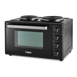 Tower Mini Oven With Hot Plates - Black 32L - STX-104650 