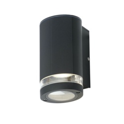 Zinc Helix 1 Light Aluminium Black Wall Light GU10 - 35w - STX-104767 