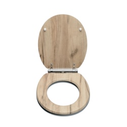 Croydex Grey Oak Flexi Fix Toilet Seat - Soft Close Quick Release - STX-104844 