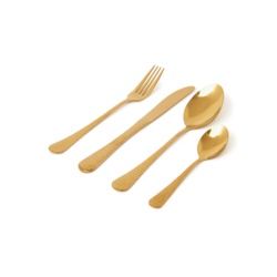 Sabichi Cutlery Set 16 Piece - Gold Hammered - STX-105053 