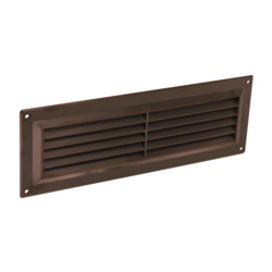 Securit Plastic Louvre Vent Brown Fixed Fly - 9x3 - STX-105670 