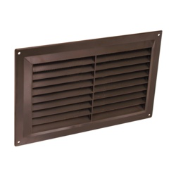 Securit Plastic Louvre Vent Brown Fixed Fly - 9x6 - STX-105671 