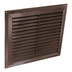 Securit Plastic Louvre Vent Brown Fixed Fly - 9x9 - STX-105672 