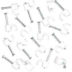 SupaLec Cable Clips Round Pack of 100 - 5mm - White - STX-107973 