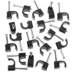 SupaLec Cable Clips Round Pack of 100 - 6mm - Black - STX-108039 