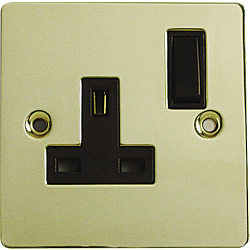 Dencon 13A, 1 Gang, Switched Socket - Steel - STX-115805 