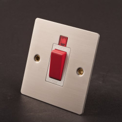 Dencon 45A Cooker Switch + Neon Satin Stainless Steel - STX-115857 