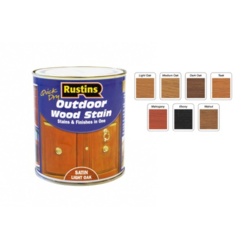 Rustins Quick Dry Outdoor Woodstain 250ml - Satin Dark Oak - STX-145100 