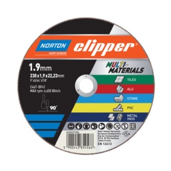 Norton Clipper Multi-Purpose Flat Cutting Wheel - 230mm x 1.9mm - STX-173445 