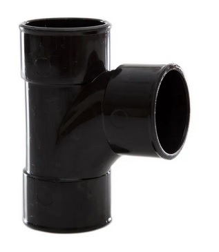 Polypipe Swept Tee 92 1/2 Degrees - 40mm Black - STX-181466 