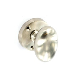 Securit Brushed Nickel Oval Mortice Knobs (Pair) - 60mm - STX-181597 