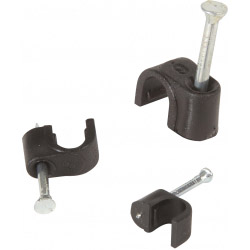 SupaLec Cable Clips Round Pack 20 - 7mm - Brown - STX-190925 