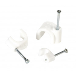 SupaLec Cable Clips Round Pack 10 - 9mm - White - STX-190948 