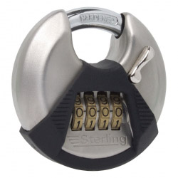 Sterling High Security 4-Dial Combination Lock, Closed Shackle Disc Padlock - 70mm - STX-193276 