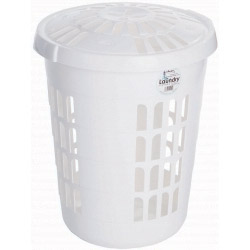 Casa Round Laundry Hamper - Ice White - STX-302091 