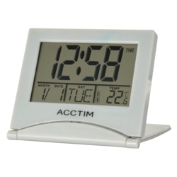 Acctim Mini Flip II Travel LCD Alarm Clock - Grey - STX-302466 
