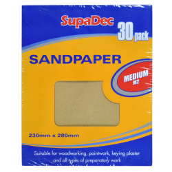 SupaDec General Purpose Sandpaper - Pack 30 Medium M2 - STX-302883 