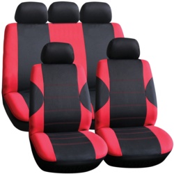 Streetwize Seat Cover Set - 11 Piece Red/Black - STX-308977 