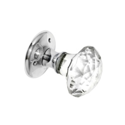 Securit Glass Solitaire Mortice Knobs CP - 60mm - STX-315995 