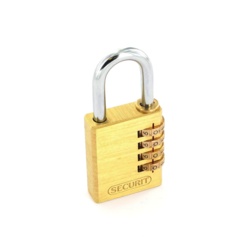 Securit Resettable Code Lock Brass - 40mm - STX-318366 
