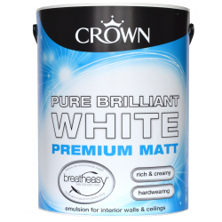 Crown Matt Emulsion 5L - Pure Brilliant White - STX-318935 