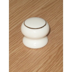 Securit White/Goldline Ceramic Knobs (2) - 35mm - STX-319313 