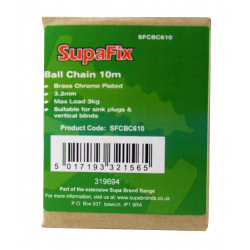 SupaFix Ball Chain 10m - Brass Chrome Plated 3.2mm - STX-319694 