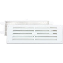 Map White Louvred Vent (with Removable Flyscreen) - Opening Size - 9" x 3" - 229 x 76mm - STX-323624 