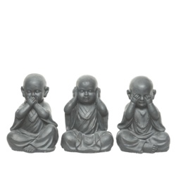 Kaemingk Magnesium Sitting Monk - Anthracite - STX-325075 
