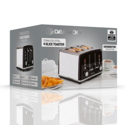 Daewoo Kensington Toaster - 4 Slice Black - STX-326978 