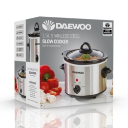 Daewoo Stainless Steel Slow Cooker - 1.5L - STX-327054 