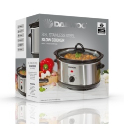 Daewoo Stainless Steel Slow Cooker - 3.5L - STX-327072 