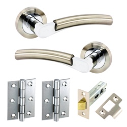 Securit Mercury Latch Pack With Hinges - SN/CP - STX-329880 
