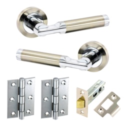 Securit Artisan Latch Pack With Hinges - SN/CP - STX-329881 