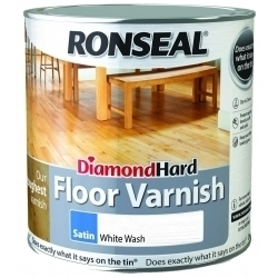 Ronseal Diamond Hard Floor Varnish 2.5L - Satin Whitewash - STX-330142 