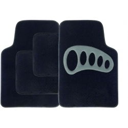 Streetwize Carpet Mat Set - 4 Piece - Black with Grey Heel Pad - STX-331476 