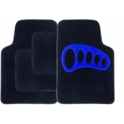 Streetwize Carpet Mat Set 4 Piece - Black with Blue Heel Pad - STX-331477 