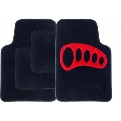 Streetwize Carpet Mat Set 4 Piece - Black with Red Heel Pad - STX-331478 