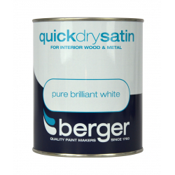 Berger Quick Dry Satin 750ml - Brilliant White - STX-331947 